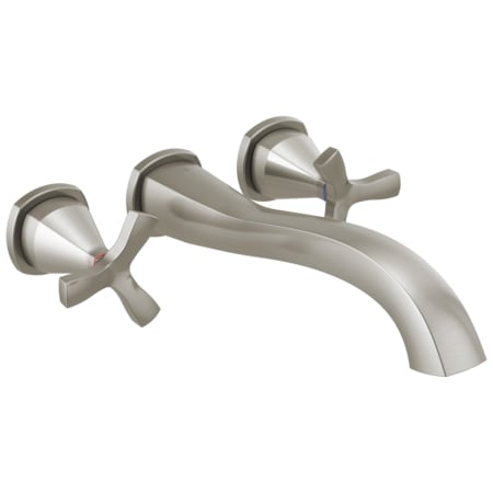 Delta Stryke Wall-Mount Roman Tub Filler - Stainless Steel, 12-3/4" Spout, Helo Spoke Handles - View #2